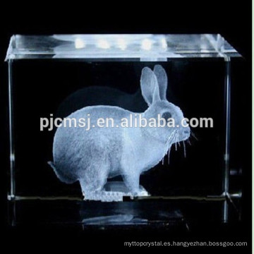 hermoso regalo de cristal del laser 3d, pisapapeles de cristal